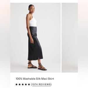 Quince Black Silk Skirt